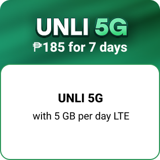 UNLI 5G w/ 5 GB/day 185